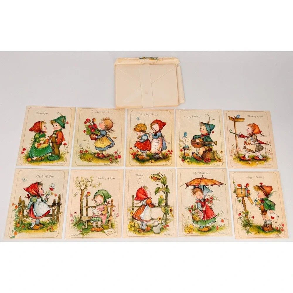 Vintage‎ Greeting Card Lot Unused w Envelopes Cute Children Ephemera Set